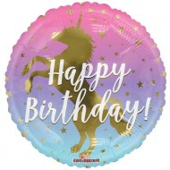 Gold Unicorn Happy Birthday Balloon